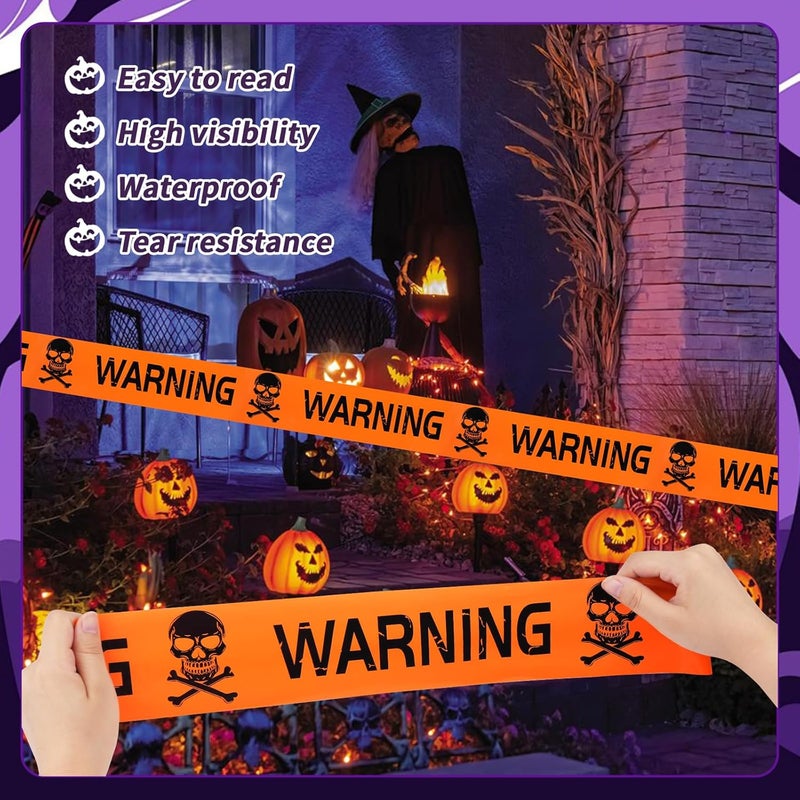 BeadRiver 4 Pack Halloween Caution Tape Decorations 3 Inch x 82 Feet Scary Warning for Indoor Outdoor Decor Crime Scene Party Decorations Haunted House Danger Zones - Image 3